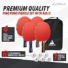 81JNggSWddL._AC_SX425_.jpg JOOLA Premium Table Tennis Set 4 Regulation Ping Pong PaddlesTraining Ping Pong Balls and Carrying Case